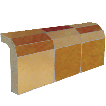 Mosaic House Moroccan tile Mosaic Flat Bullnose 8-32 Hippi Ochre,   Tan, beige, natural, terracotta   solid zellige, mosaic, zellij, bullnose, trim, glaze, quarter round 